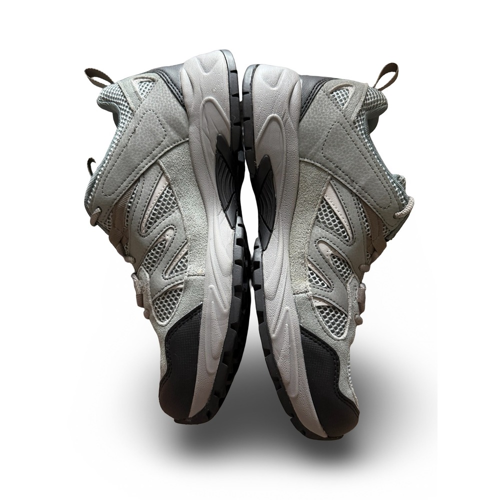 Mens Hiking Shoes Light Gray Black Mesh Leather Trail Sneaker Sz 9.5 - Picture 15 of 16